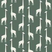 papel-de-parede-girafas-verde-escuro